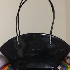 Shiny Black Patent Leather HandBag